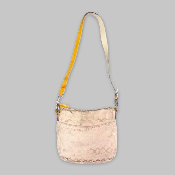 Coach Signature Jacquard Pink Crossbody Bag - Picture 2 of 8
